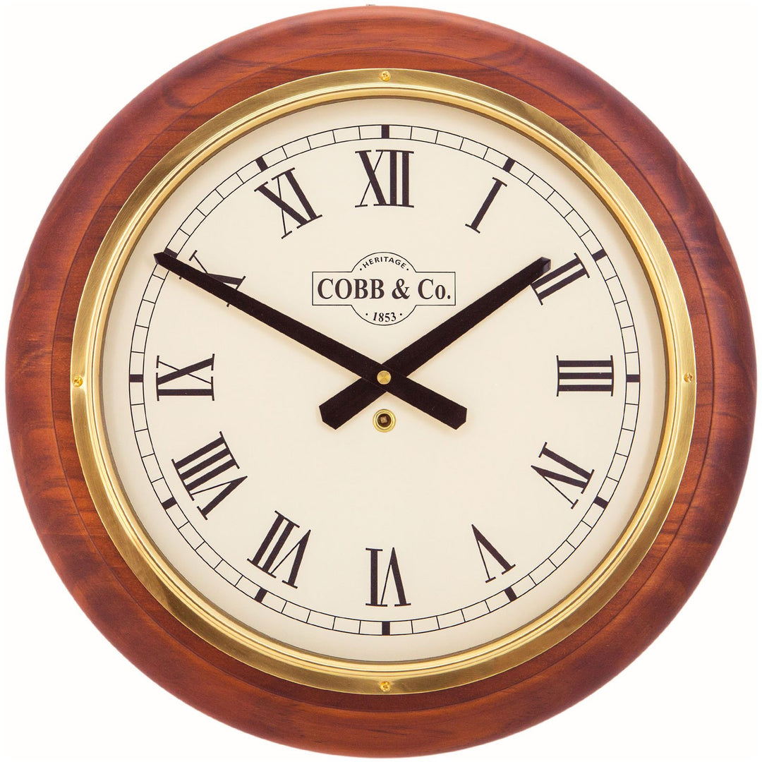 COBB Co Heritage Large Railway Wall Clock Satin Oak Roman 40cm 65100 4