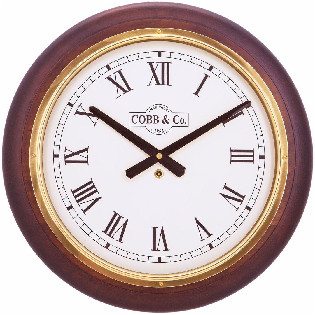 COBB Co Heritage Large Railway Wall Clock Satin Walnut Roman 40cm 65104 4