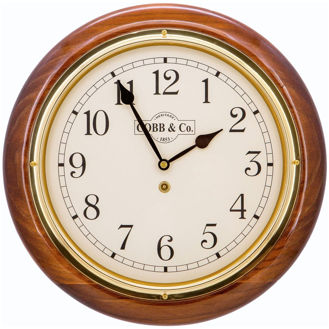 COBB Co Heritage Medium Railway Wall Clock Gloss Oak Numbers 32cm 65041 4