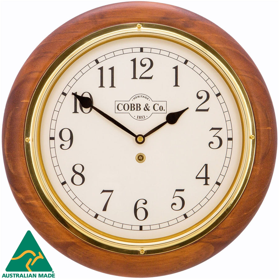COBB Co Heritage Medium Railway Wall Clock Satin Oak Numbers 32cm 65066 1