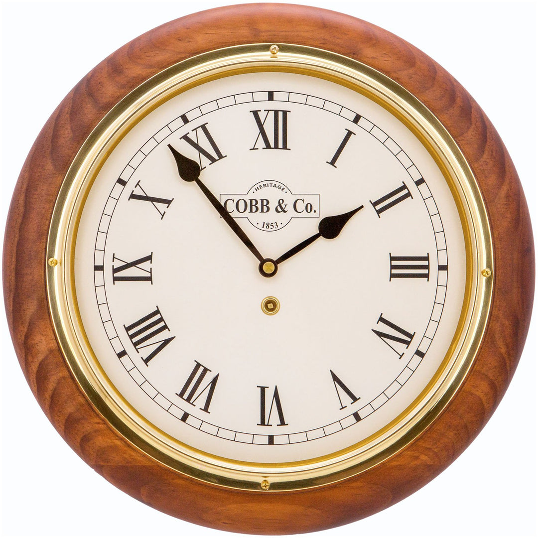 COBB Co Heritage Medium Railway Wall Clock Satin Oak Roman 32cm 65065 4