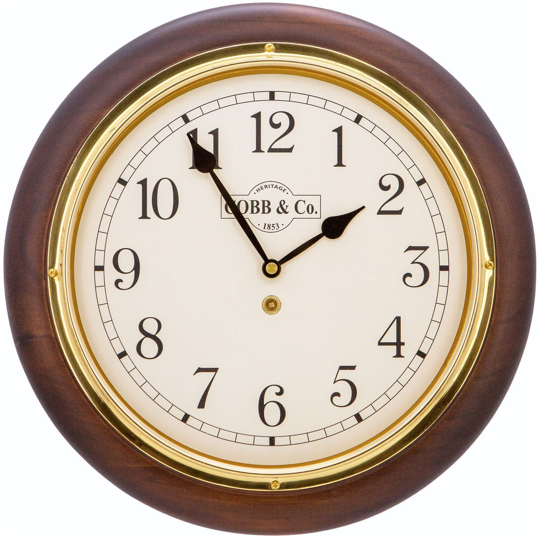 COBB Co Heritage Medium Railway Wall Clock Satin Walnut Numbers 32cm 65070 4