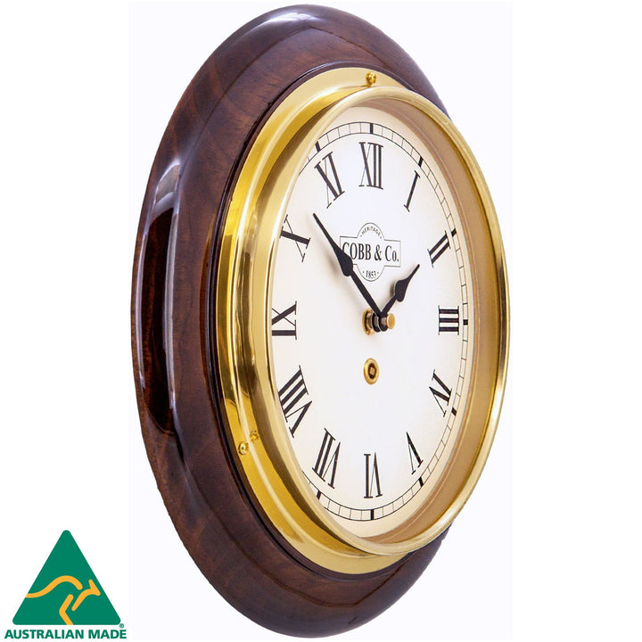 COBB Co Heritage Small Railway Wall Clock Gloss Walnut Roman 28cm 65005 2