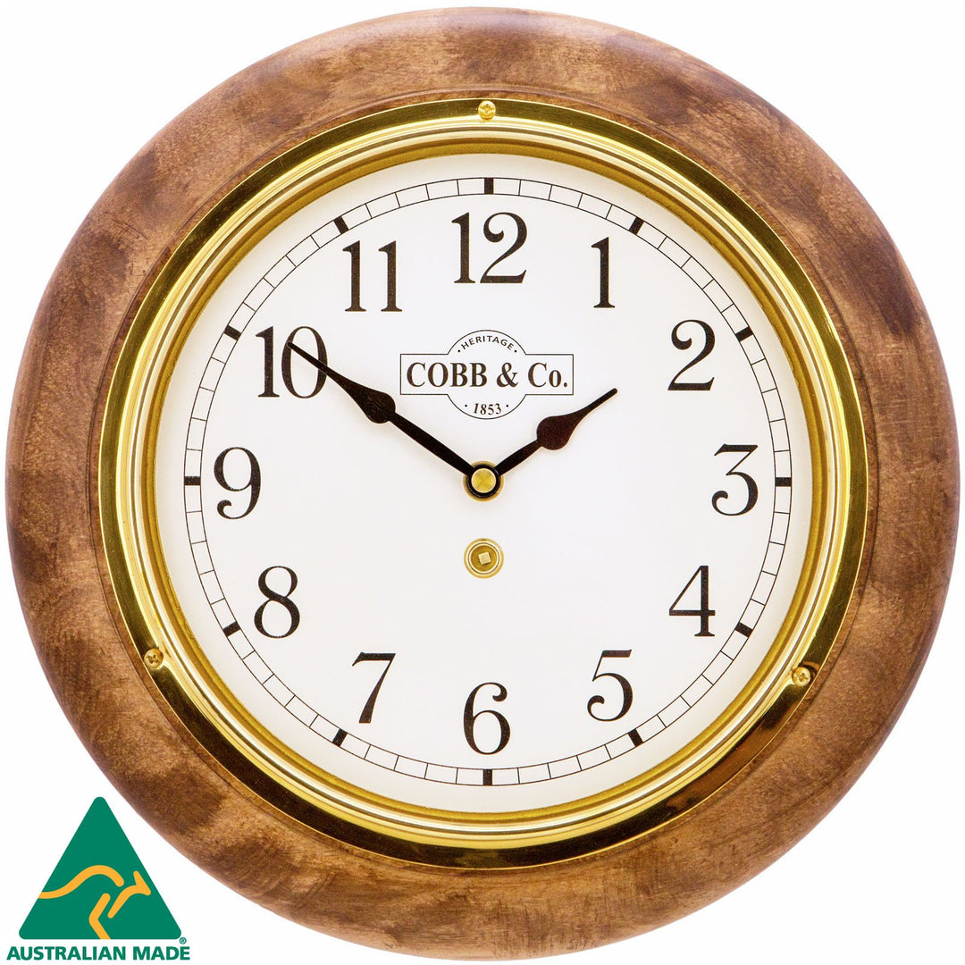COBB Co Heritage Small Railway Wall Clock Satin Antique Numbers 28cm 65019 1