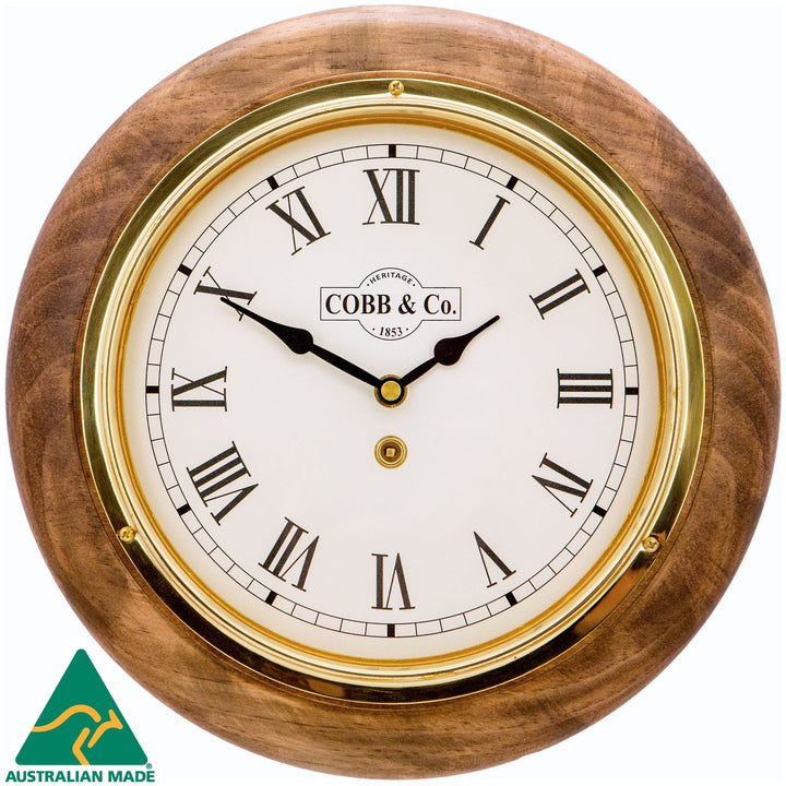 COBB Co Heritage Small Railway Wall Clock Satin Antique Roman 28cm 65018 1