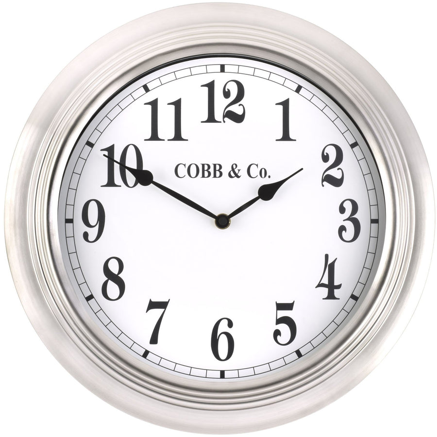 COBB Co Heritage Stainless Steel Wall Clock Silver Numbers 38cm STAINLESS 1