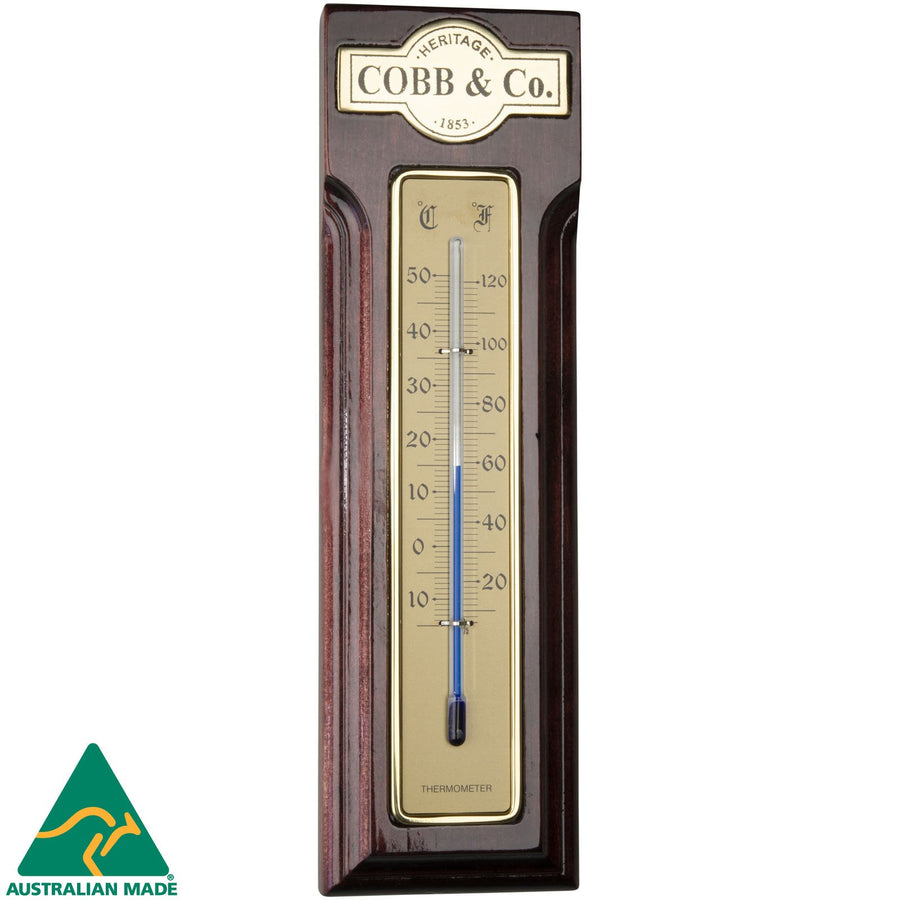 COBB Co Heritage Thermometer Gloss Mahogany 25cm 66161 1