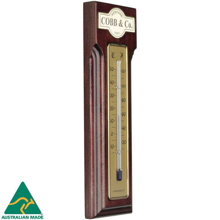 COBB Co Heritage Thermometer Gloss Mahogany 25cm 66161 2