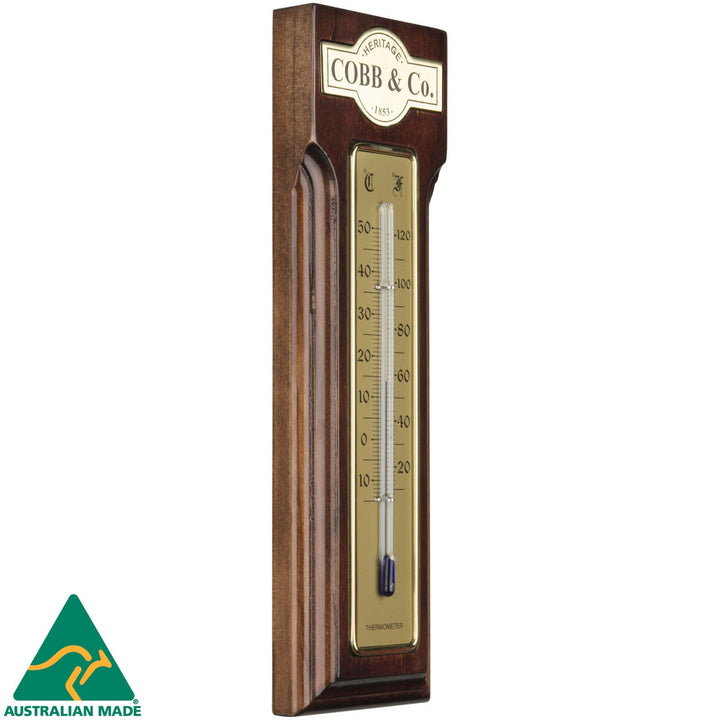 COBB Co Heritage Thermometer Gloss Walnut 25cm 66162 2