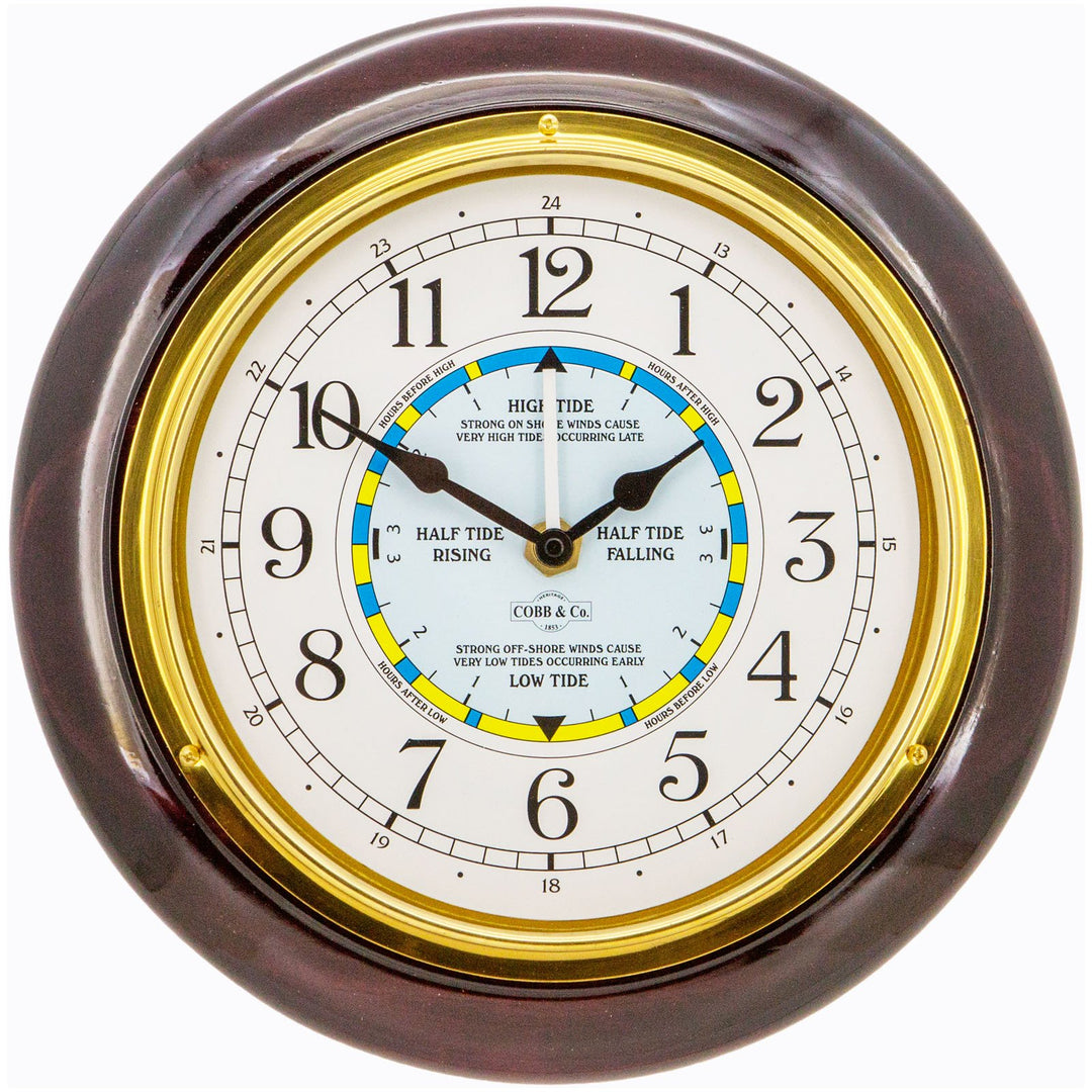 COBB Co Heritage Time Tide Wall Clock Gloss Mahogany Numbers 28cm 65161 4
