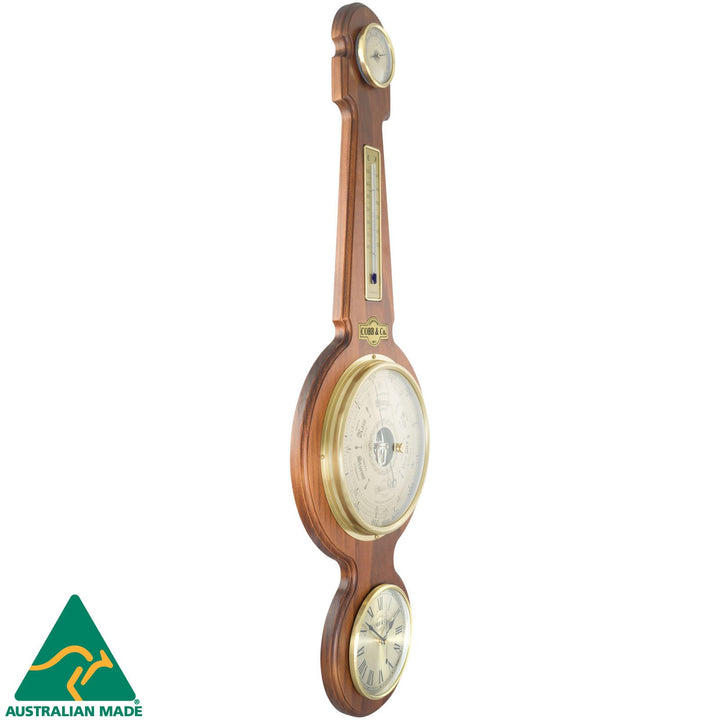 COBB Co Large Banjo Clock Weather Station Satin Oak 84cm 66112 2