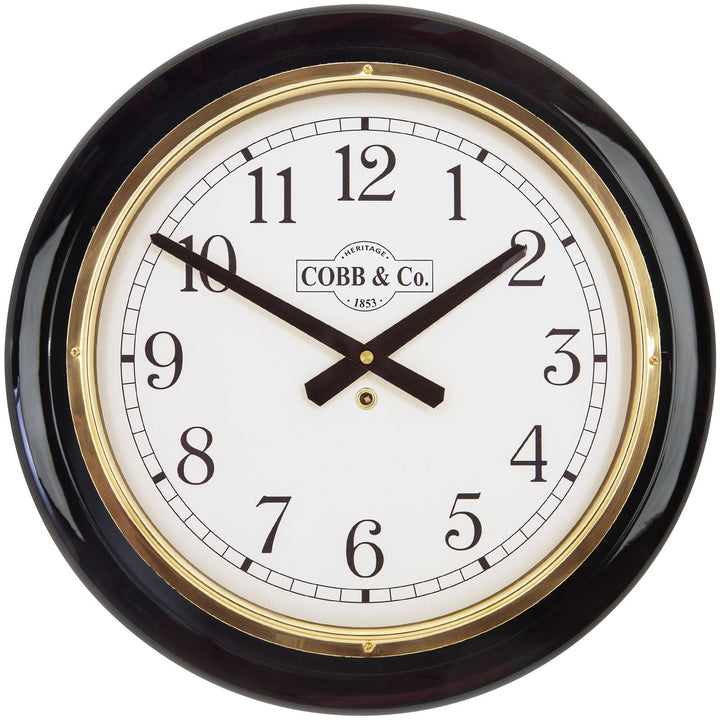 COBB Co Heritage Large Railway Wall Clock Gloss Mahogany Numbers 40cm 65083 4