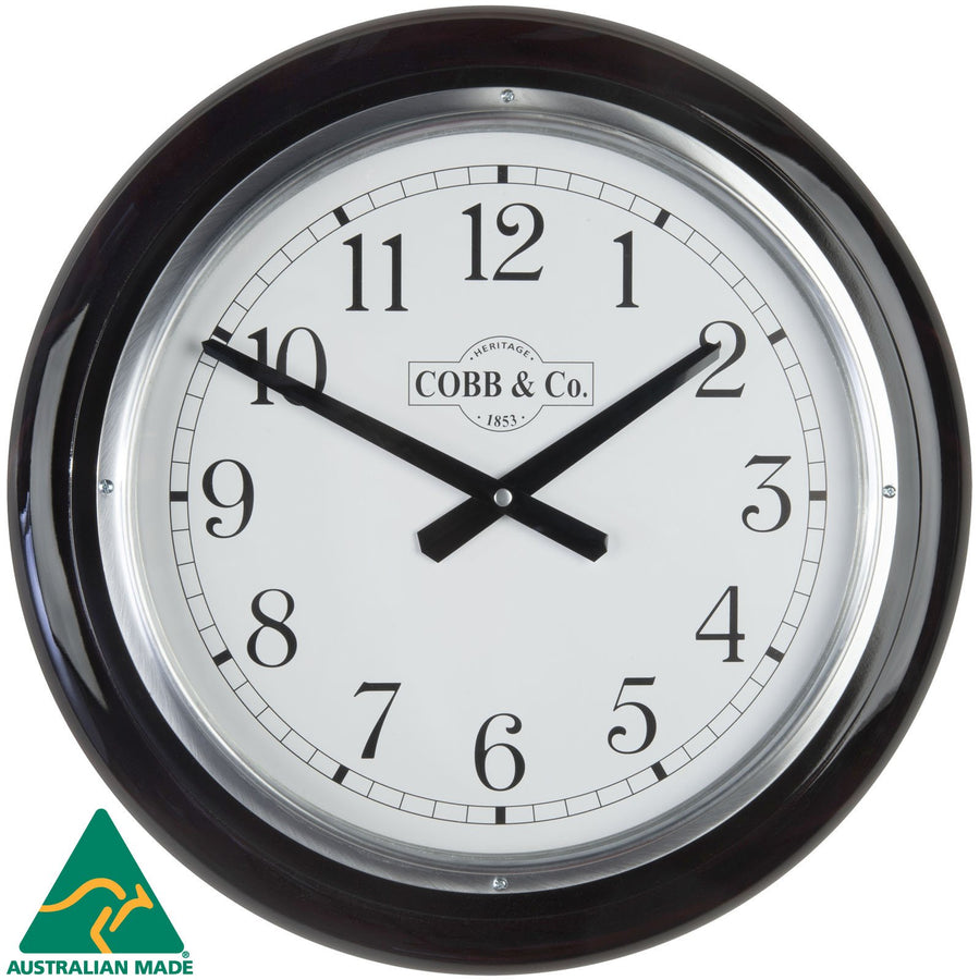 COBB Co Large Railway Wall Clock Gloss Mahogany Numbers 40cm 65383 2