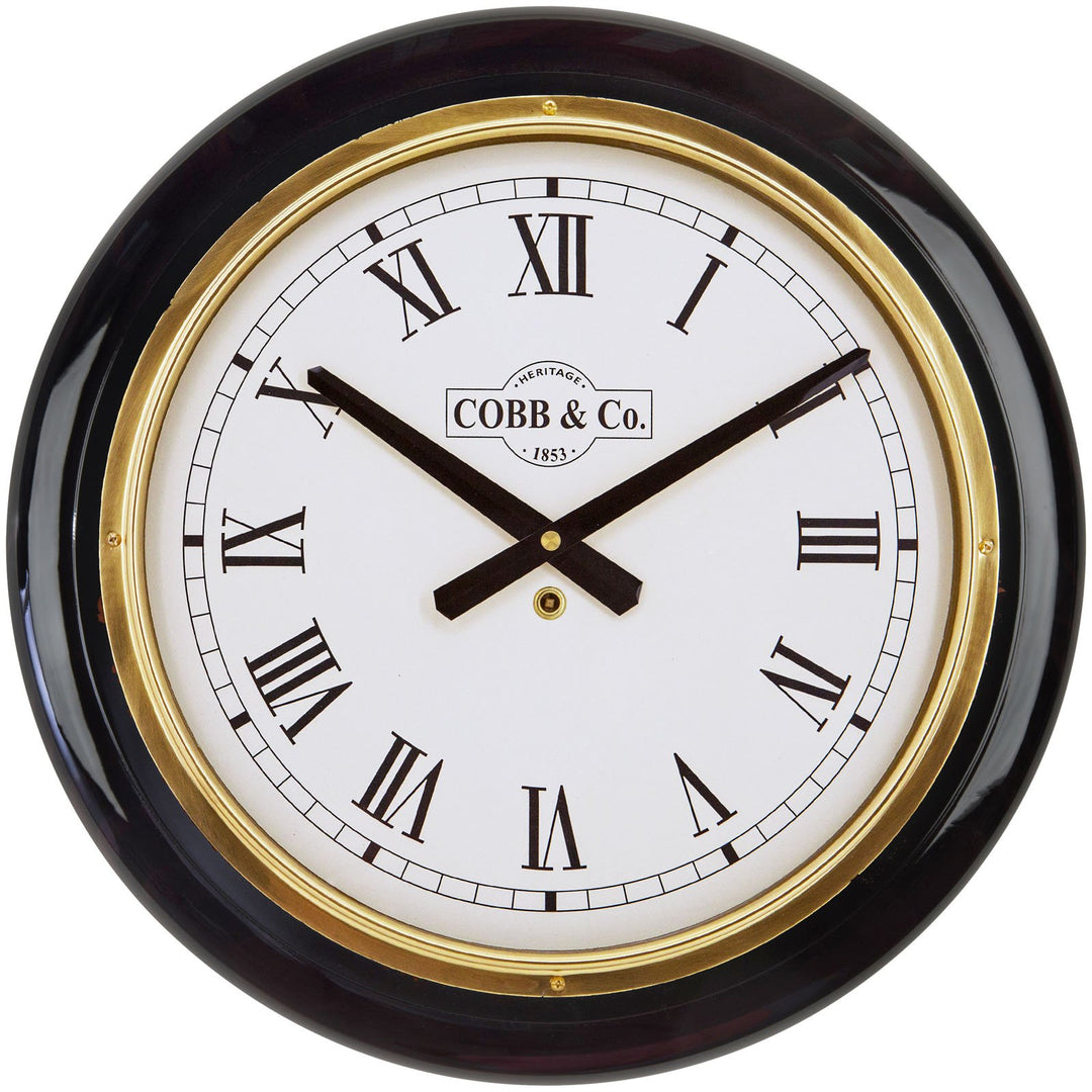 COBB Co Heritage Large Railway Wall Clock Gloss Mahogany Roman 40cm 65082 4