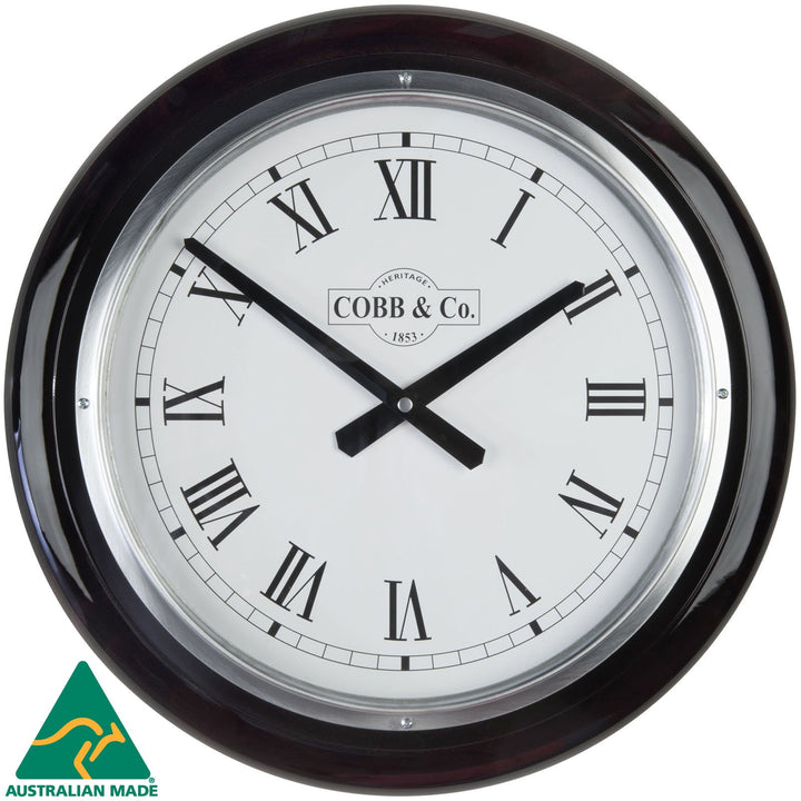 COBB Co Large Railway Wall Clock Gloss Mahogany Roman 40cm 65382 2