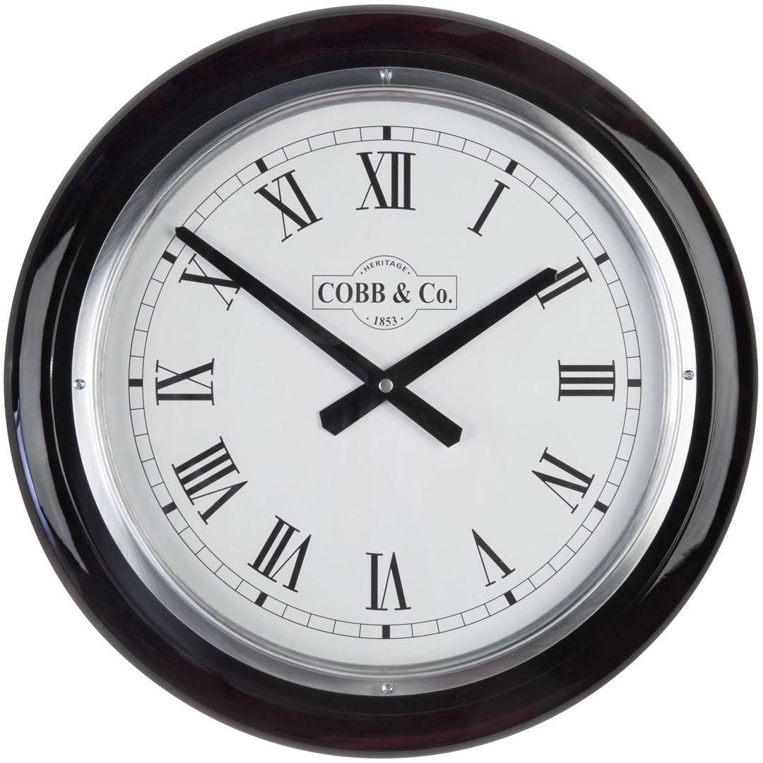COBB Co Large Railway Wall Clock Gloss Mahogany Roman 40cm 65382 4