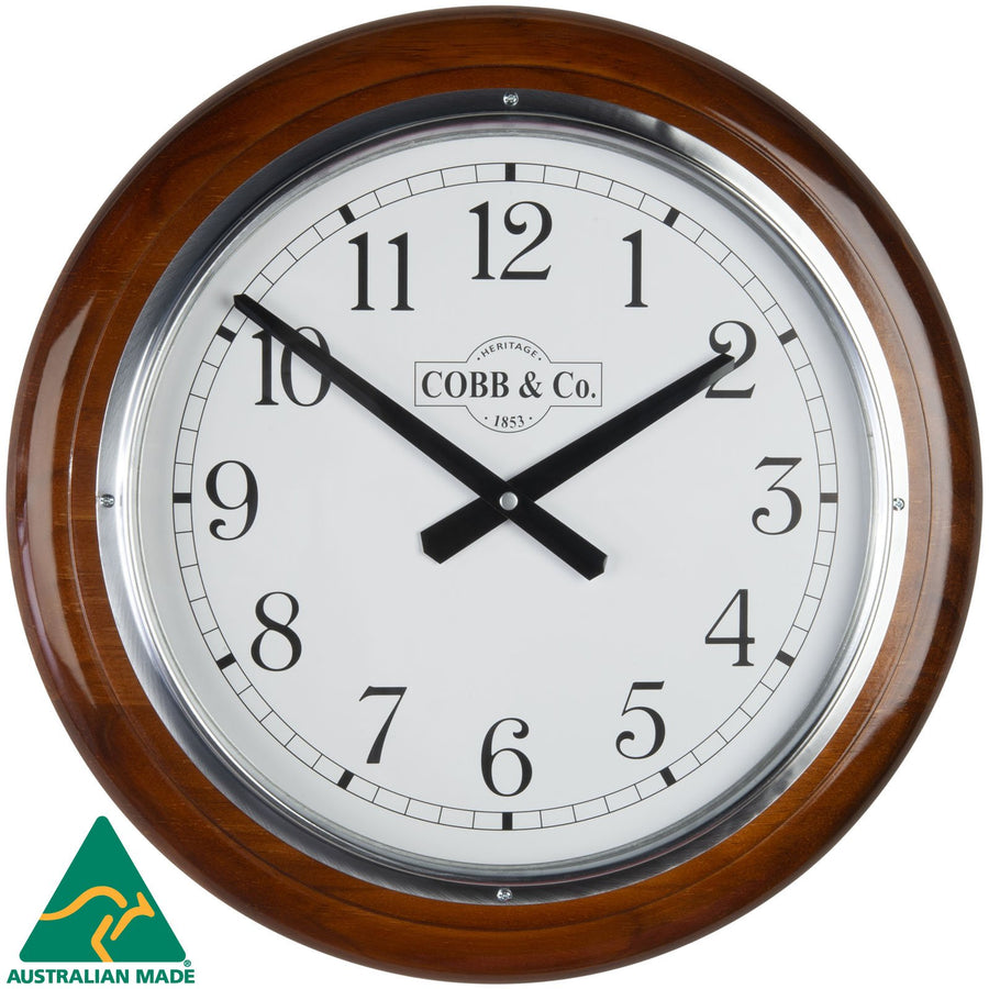 COBB Co Large Railway Wall Clock Gloss Oak Numbers 40cm 65381 2
