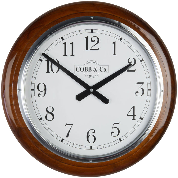COBB Co Large Railway Wall Clock Gloss Oak Numbers 40cm 65381 4