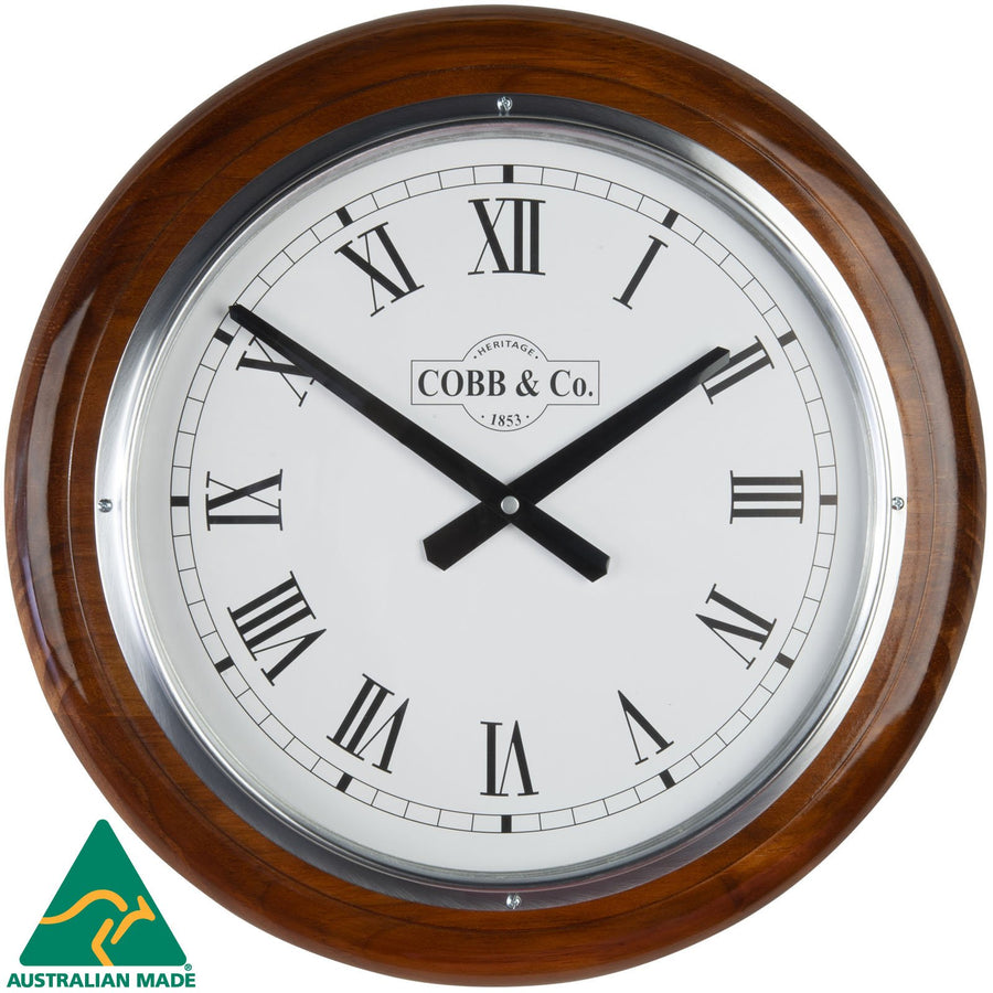 COBB Co Large Railway Wall Clock Gloss Oak Roman 40cm 65380 2