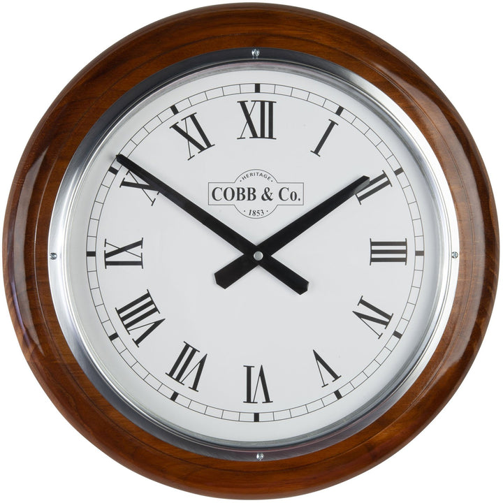 COBB Co Large Railway Wall Clock Gloss Oak Roman 40cm 65380 4