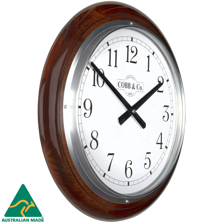 COBB Co Large Railway Wall Clock Gloss Walnut Numbers 40cm 65385 1