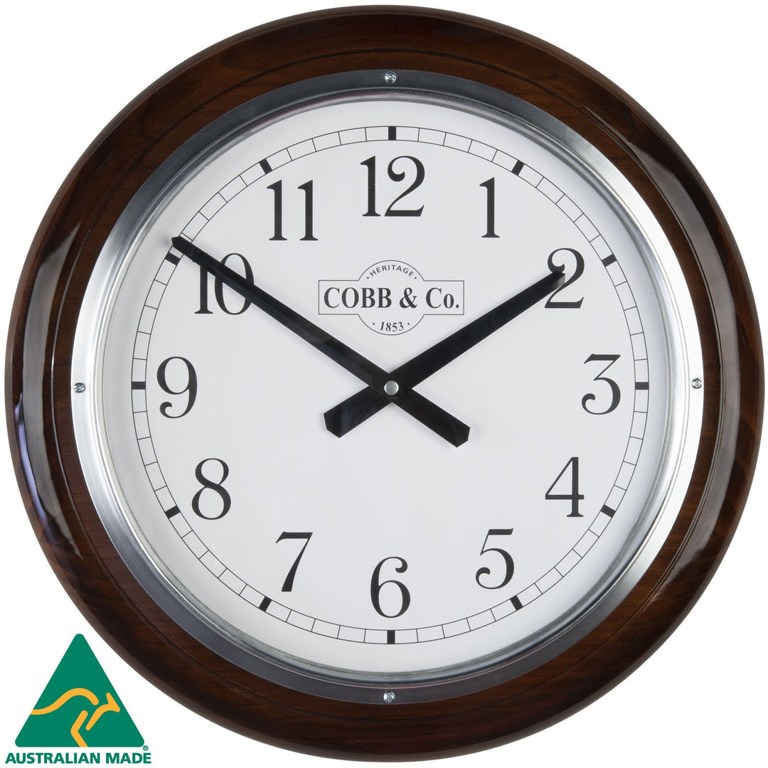 COBB Co Large Railway Wall Clock Gloss Walnut Numbers 40cm 65385 2