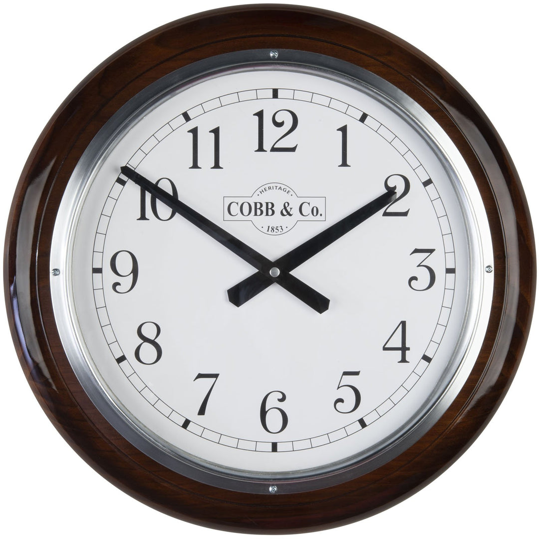 COBB Co Large Railway Wall Clock Gloss Walnut Numbers 40cm 65385 4