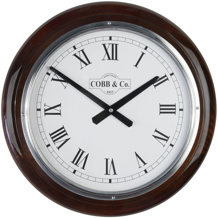 COBB Co Large Railway Wall Clock Gloss Walnut Roman 40cm 65384 4