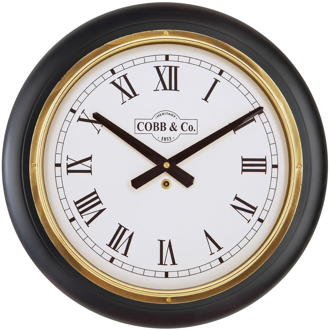 COBB Co Large Railway Wall Clock Satin Mahogany Roman 40cm 65102 4