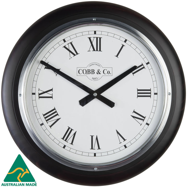 COBB Co Large Railway Wall Clock Satin Mahogany Roman 40cm 65402 2