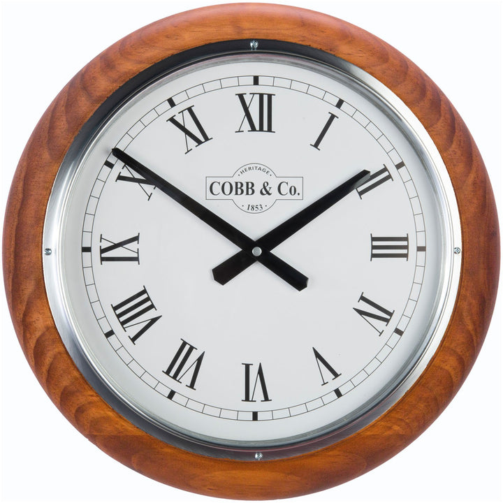 COBB Co Large Railway Wall Clock Satin Oak Roman 40cm 65400 4