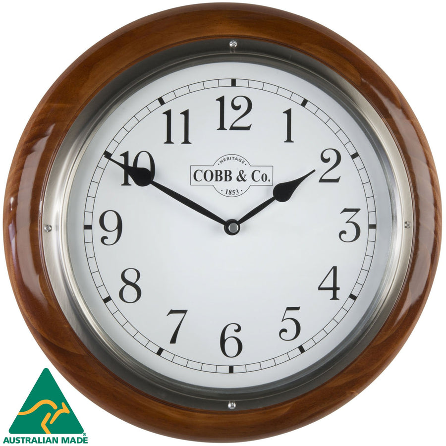 COBB Co Medium Railway Wall Clock Gloss Oak Numbers 32cm 65341 2