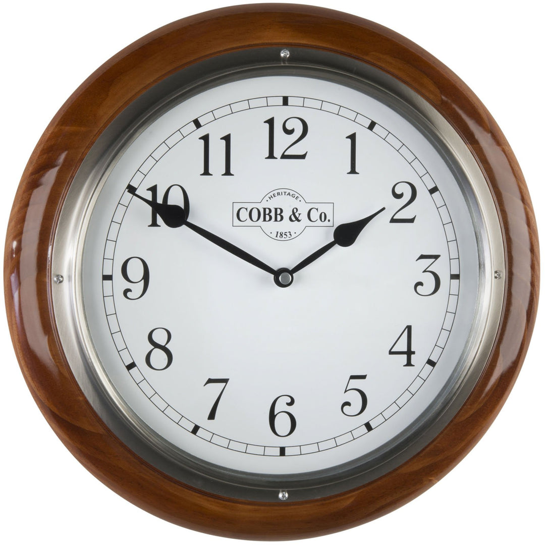 COBB Co Medium Railway Wall Clock Gloss Oak Numbers 32cm 65341 4