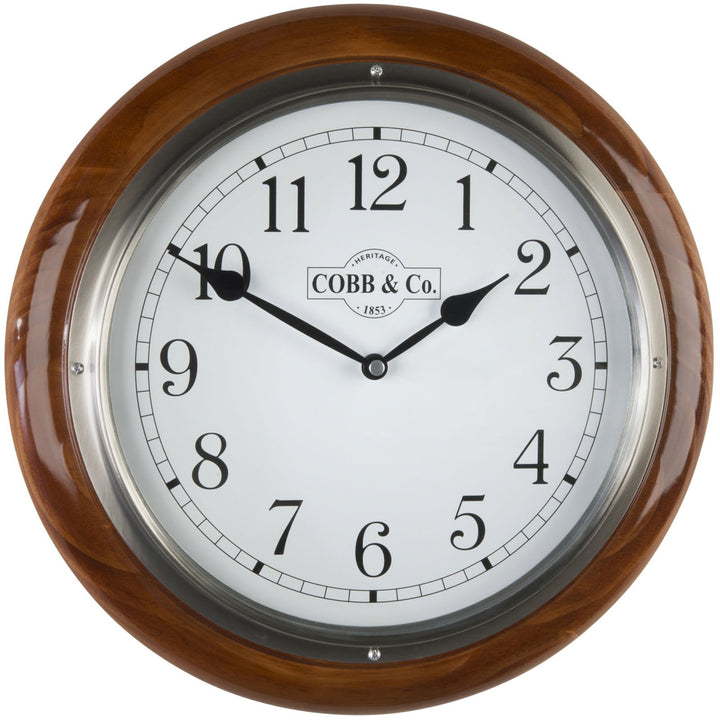 COBB Co Medium Railway Wall Clock Gloss Oak Numbers 32cm 65341 4