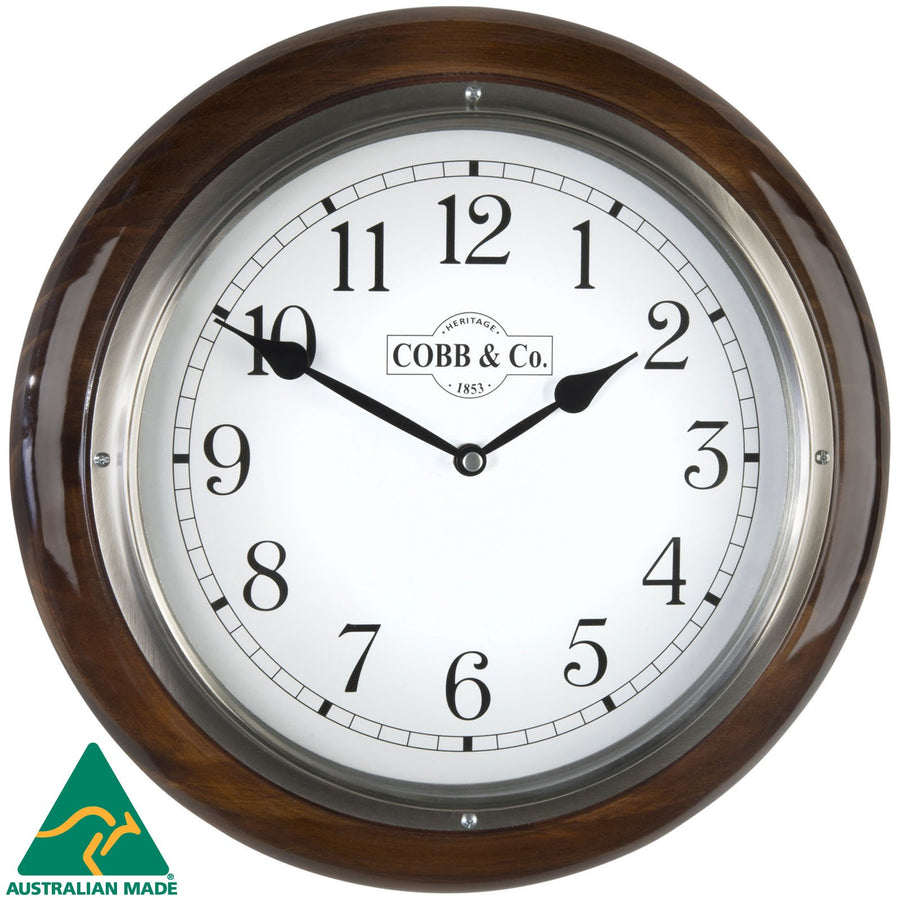 COBB Co Medium Railway Wall Clock Gloss Walnut Numbers 32cm 65345 2