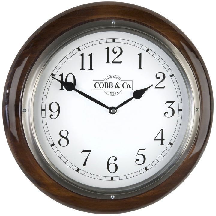 COBB Co Medium Railway Wall Clock Gloss Walnut Numbers 32cm 65345 4