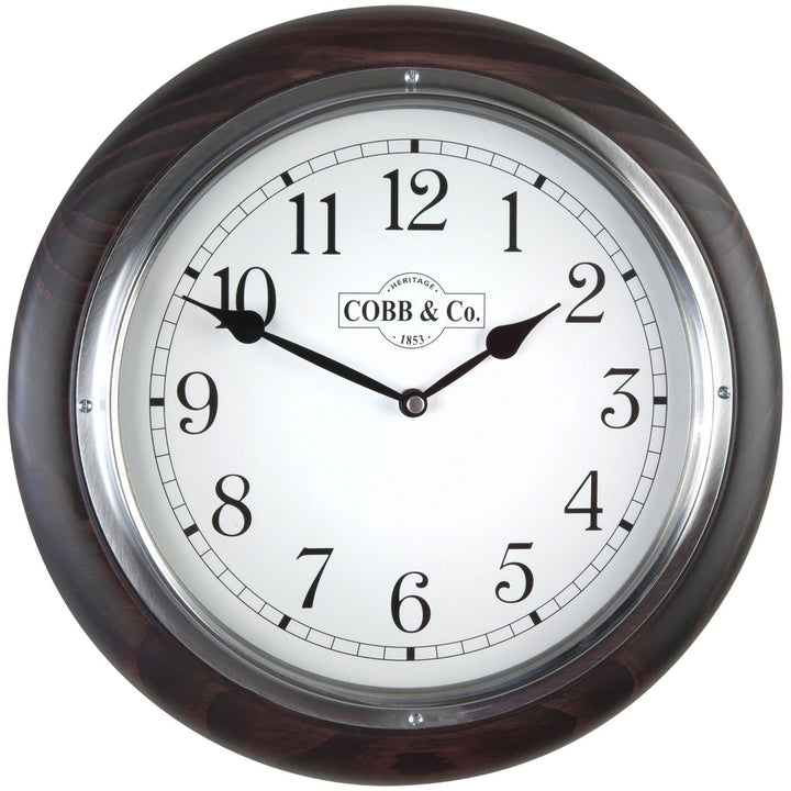 COBB Co Medium Railway Wall Clock Satin Mahogany Numbers 32cm 65368 4