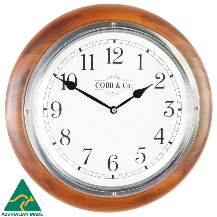 COBB Co Medium Railway Wall Clock Satin Oak Numbers 32cm 65366 2