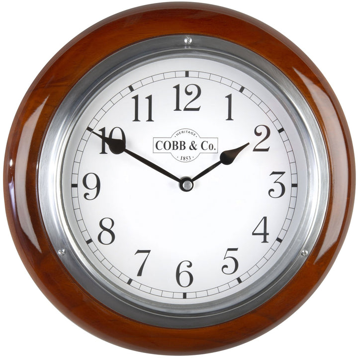 COBB Co Small Railway Wall Clock Gloss Oak Numbers 28cm 65302 4