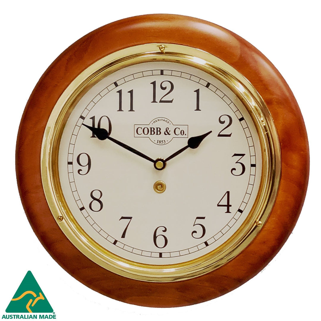 COBB Co Small Railway Wall Clock Satin Oak Numbers 28cm 65021 1