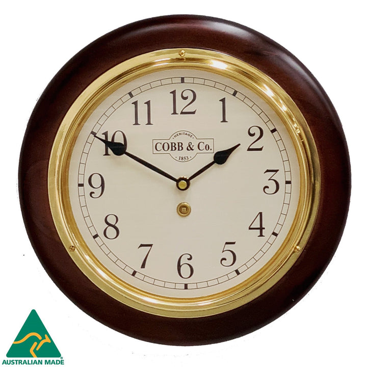 COBB Co Small Railway Wall Clock Satin Walnut Numbers 28cm 65025 1