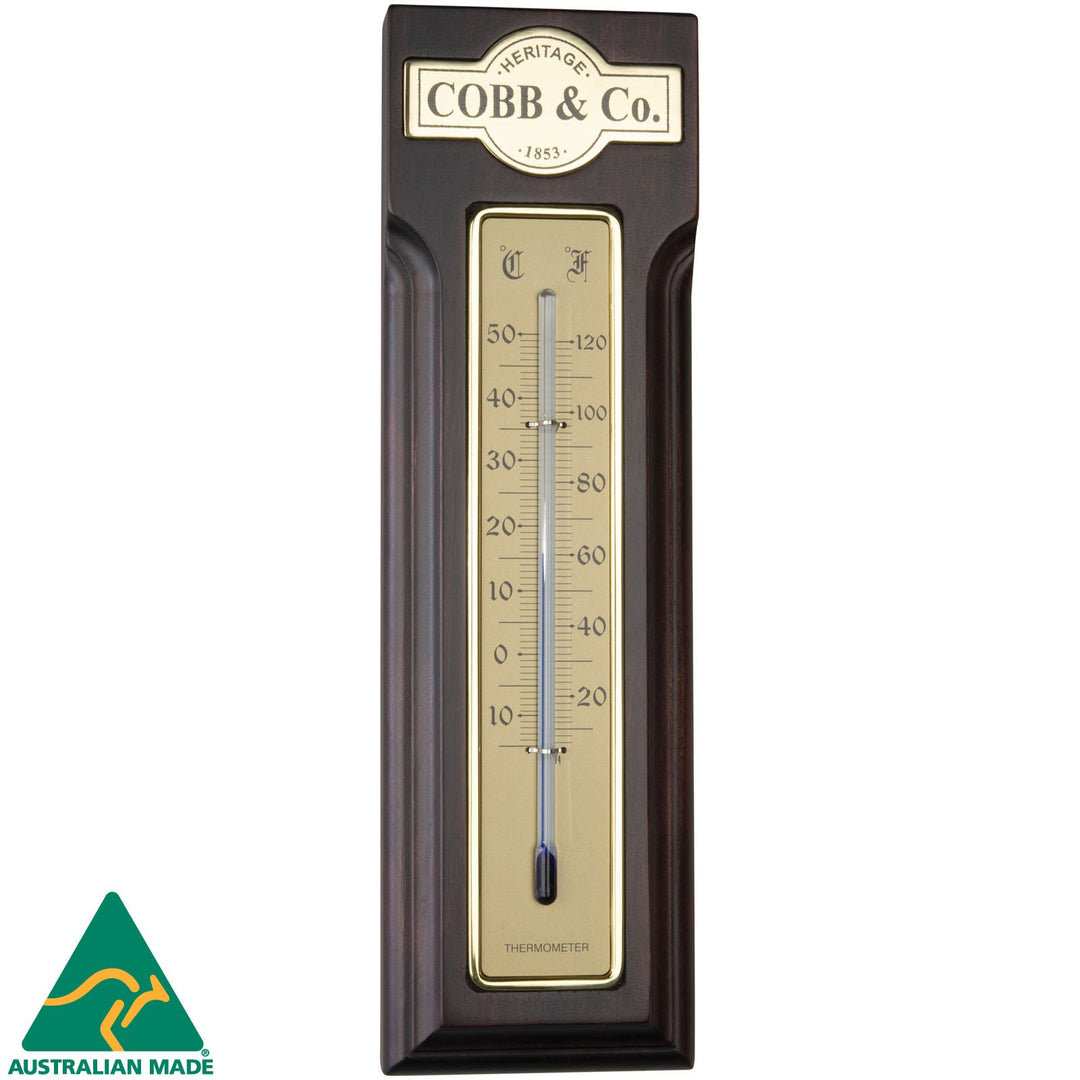 COBB Co Thermometer Satin Mahogany 25cm 66173 1