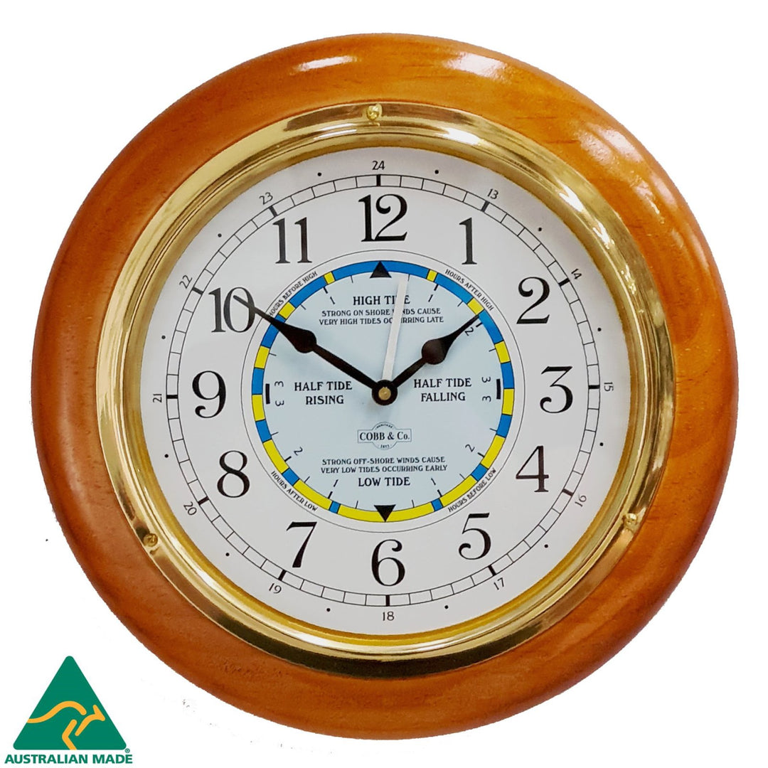 COBB Co Time Tide Wall Clock Gloss Oak Numbers 28cm 65160 1