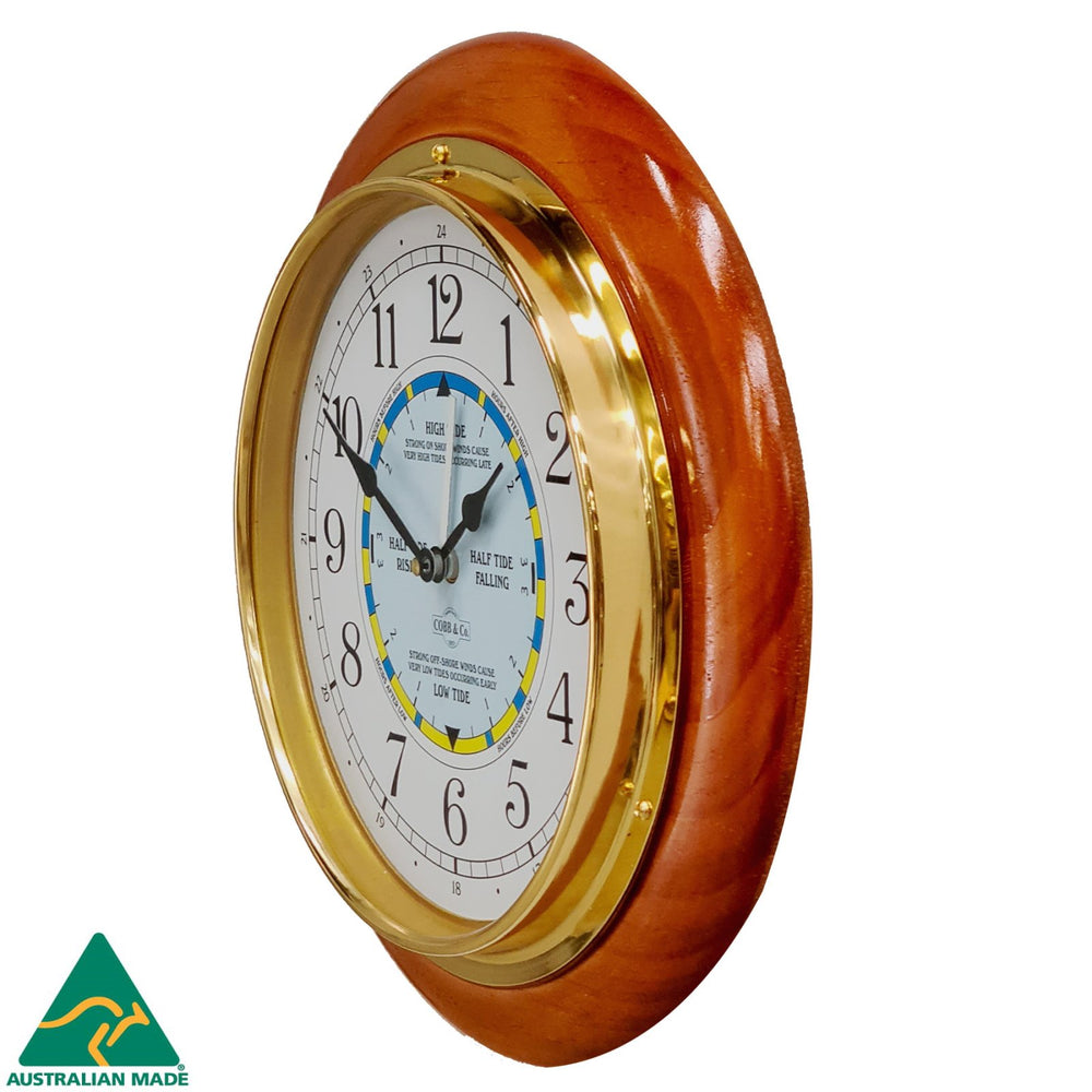 COBB Co Time Tide Wall Clock Gloss Oak Numbers 28cm 65160 2