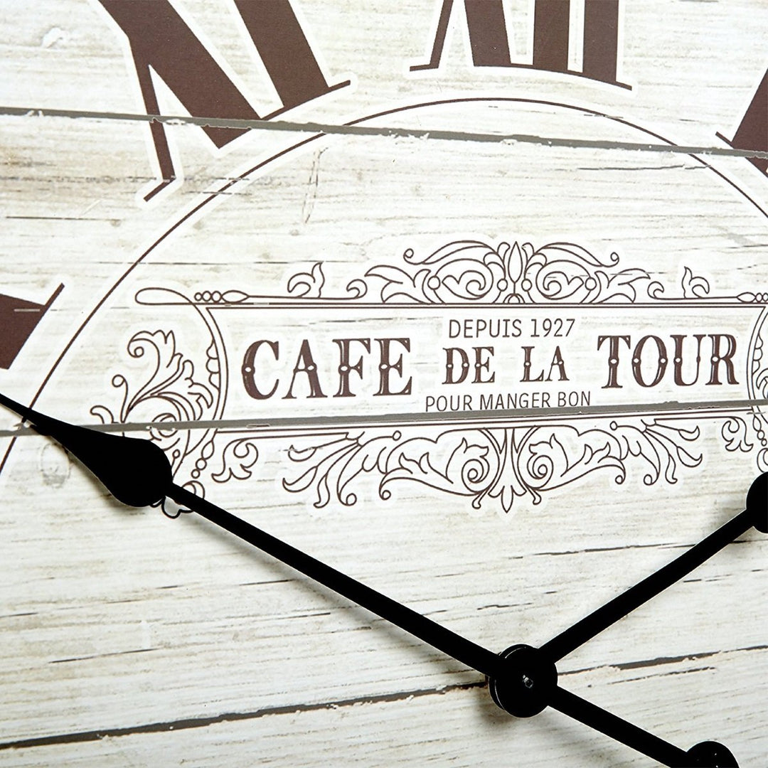 Café de la Tour Wooden Wall Clock 70cm 11668CLK -angle2