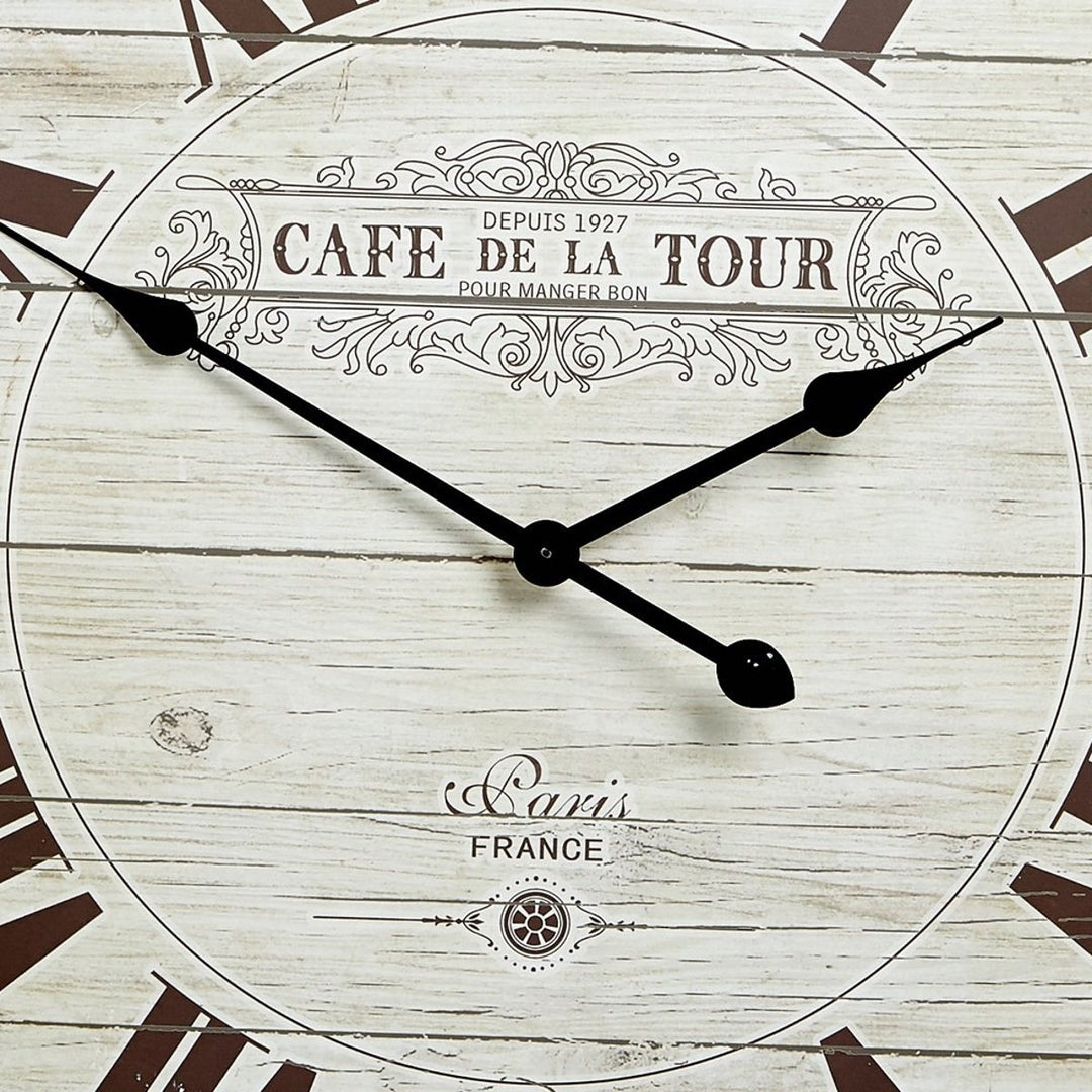 Café de la Tour Wooden Wall Clock 70cm 11668CLK -front1