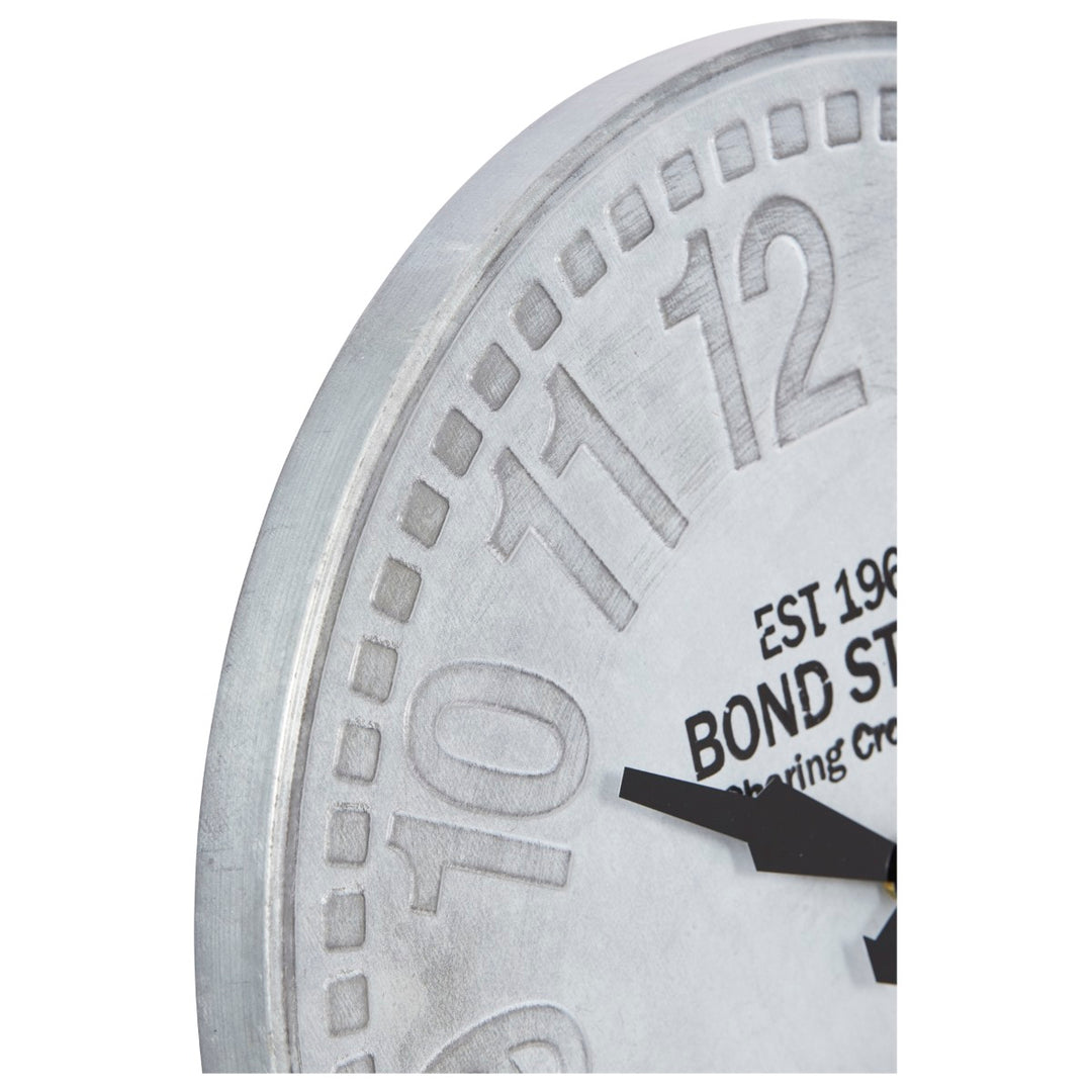 Casa Uno Bond Street Vintage Metal Wall Clock Grey 40cm HHZ17 Zoom2