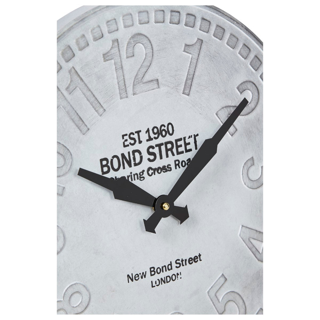 Casa Uno Bond Street Vintage Metal Wall Clock Grey 40cm HHZ17 Zoom