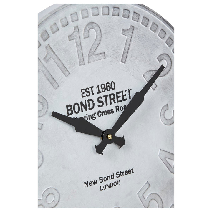 Casa Uno Bond Street Vintage Metal Wall Clock Grey 40cm HHZ17 Zoom