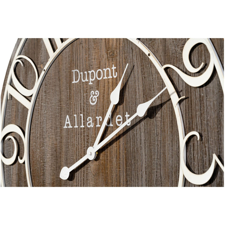 Casa Uno Dupont Distressed Wooden Iron Numbers Wall Clock 68cm ME114 3